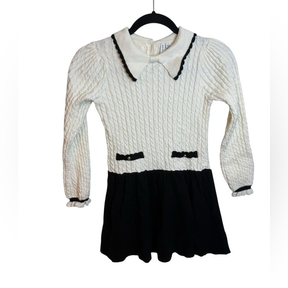 Janie and Jack Cable knit Colorblock Preppy Sweater Dress - Picture 1 of 6